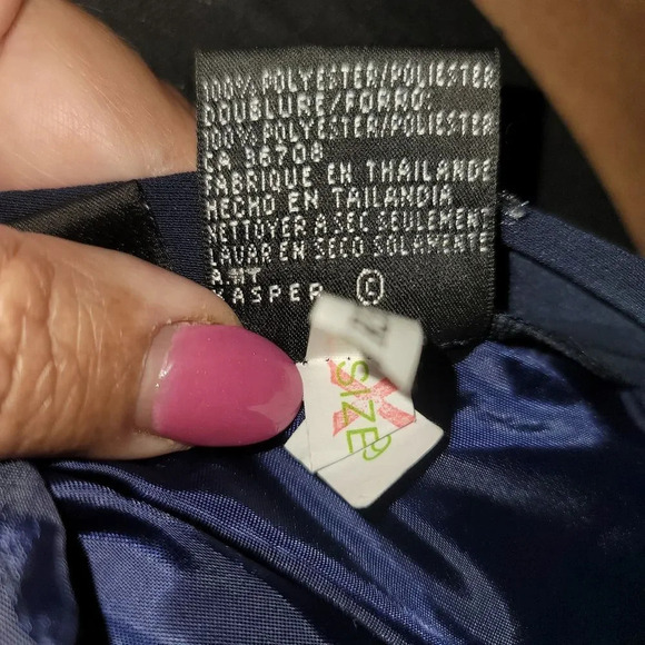 Kasper wide leg Capri pants suit navy 16 - Picture 3 of 4